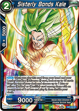 Sisterly Bonds Kale, Assault of the Saiyans · XD1-04