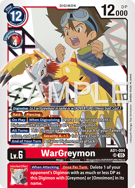 WarGreymon, Advanced Booster Digimon Generation · AD1-004