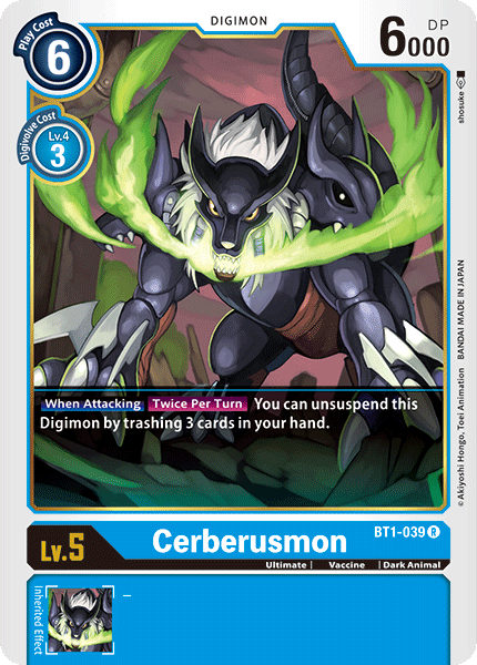 Cerberusmon, Release Special Booster 1.0 · BT1-039