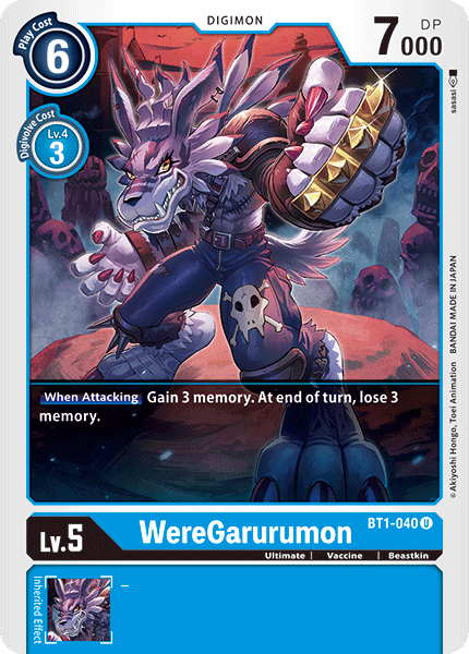 WereGarurumon, Release Special Booster 1.0 · BT1-040