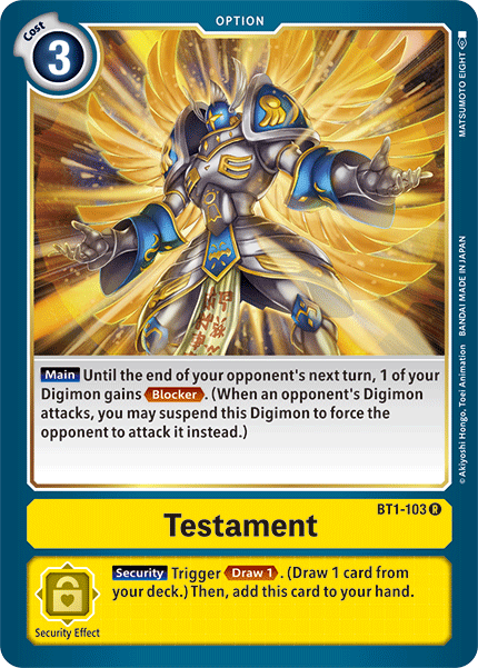 Testament, Release Special Booster 1.5 · BT1-103