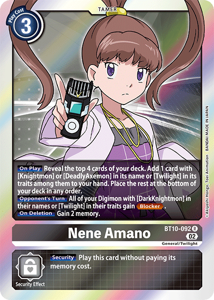 Nene Amano, Xros Encounter Pre-Release Cards · BT10-092