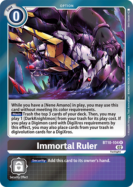 Immortal Ruler, Xros Encounter Pre-Release Cards · BT10-104