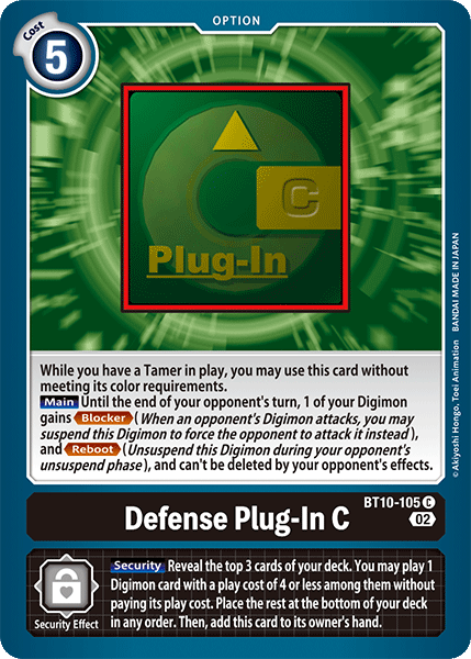 Defense Plug-In C, Xros Encounter · BT10-105