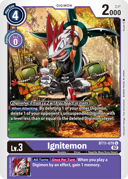 Ignitemon, Dimensional Phase Pre-Release Cards · BT11-076