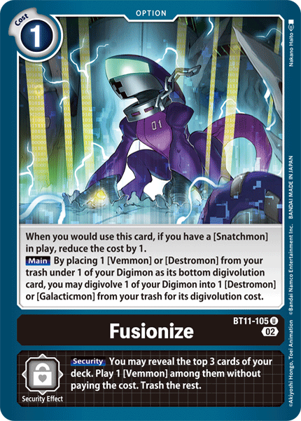 Fusionize, Dimensional Phase Pre-Release Cards · BT11-105