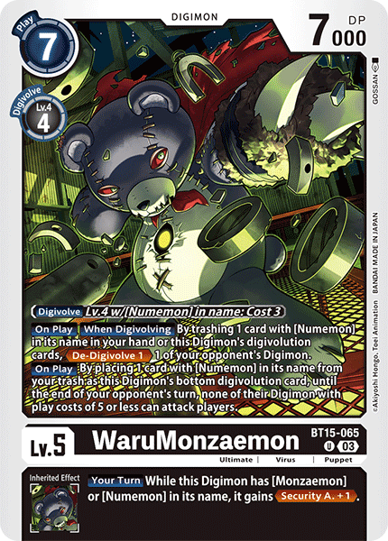 WaruMonzaemon, Exceed Apocalypse Pre-Release Cards · BT15-065