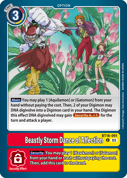Beastly Storm Dance of Affection, Beginning Observer Pre-Release Cards · BT16-091