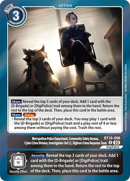 Metropolitan Police Department, Community Safety Bureau, Cyber Crime Division, Investigation Unit 11..., Beginning Observer Pre-Release Cards · BT16-096