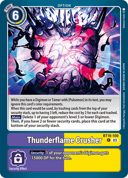 Thunderflame Crusher, Beginning Observer · BT16-100