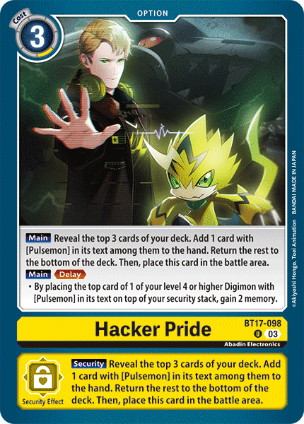 Hacker Pride, Secret Crisis Pre-Release Cards · BT17-098