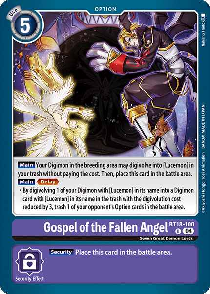 Gospel of the Fallen Angel, Limited Card Pack -Billion Bullet- · BT18-100