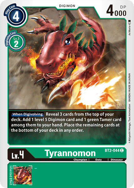 Tyrannomon, Release Special Booster 1.0 · BT2-044
