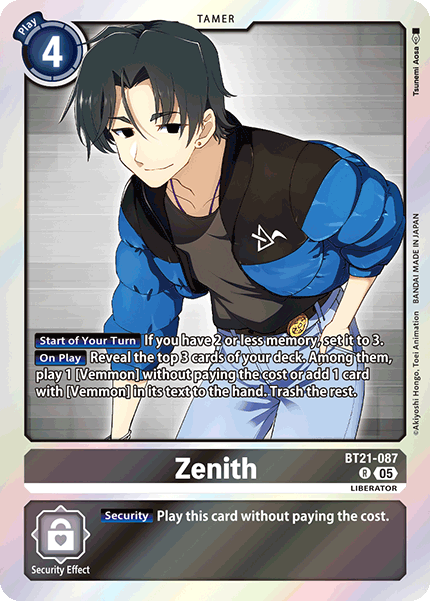 Zenith, World Convergence Release Event Cards · BT21-087