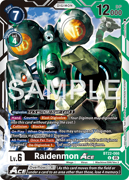 Raidenmon ACE, Cyber Eden Release Event Cards · BT22-066
