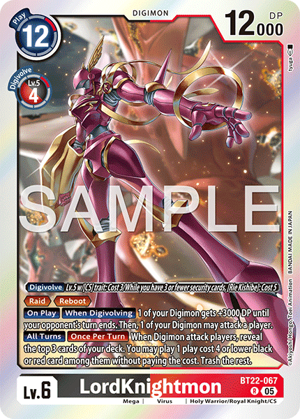LordKnightmon, Cyber Eden Release Event Cards · BT22-067
