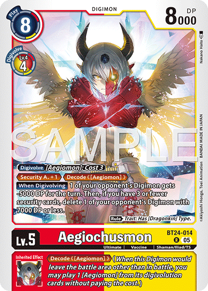 Aegiochusmon, Time Stranger · BT24-014