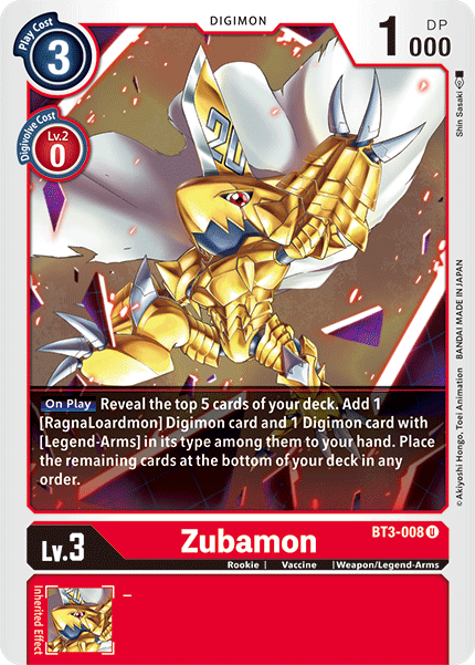 Zubamon, Limited Card Pack -Billion Bullet- · BT3-008