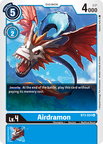 Airdramon, Release Special Booster 1.5 · BT3-024