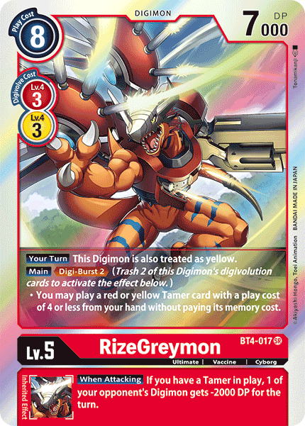 RizeGreymon, Great Legend · BT4-017