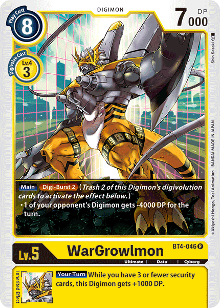 WarGrowlmon, Great Legend Pre-Release Cards · BT4-046