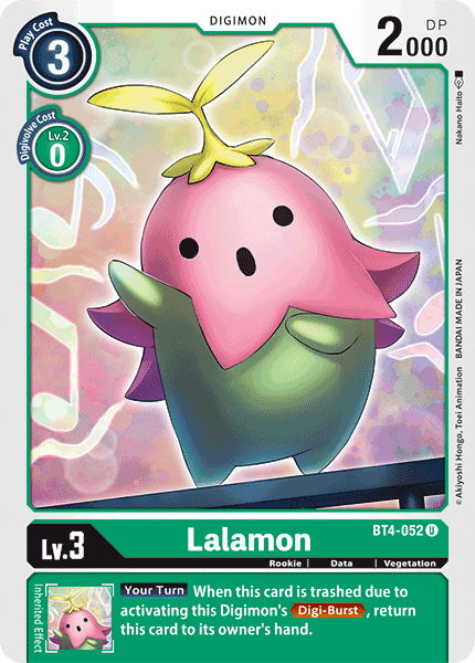 Lalamon, Great Legend Pre-Release Cards · BT4-052