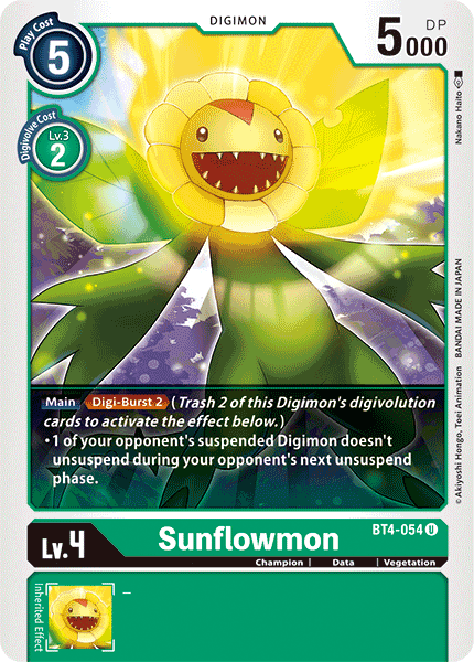 Sunflowmon, Great Legend Pre-Release Cards · BT4-054