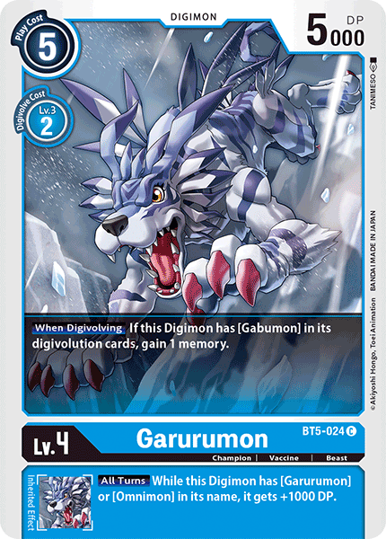 Garurumon, Battle of Omni · BT5-024
