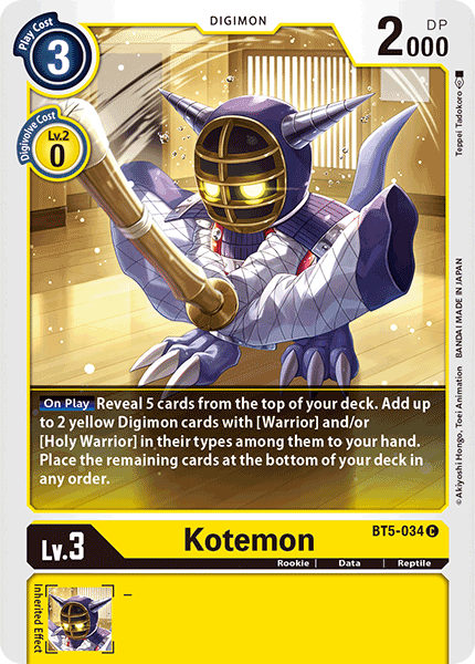 Kotemon, Battle of Omni · BT5-034