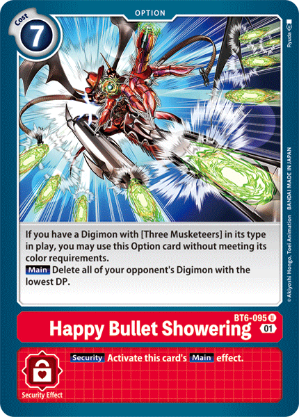 Happy Bullet Showering, Double Diamond Pre-Release Cards · BT6-095