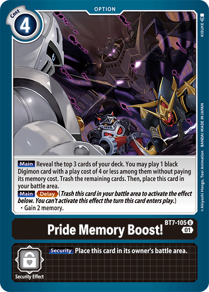 Pride Memory Boost!, Starter Deck 17: Double Typhoon Advanced Deck Set Pre-Release Cards · BT7-105