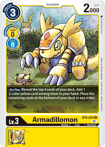 Armadillomon, New Awakening Pre-Release Cards · BT8-033