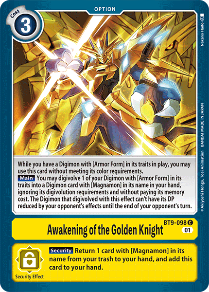 Awakening of the Golden Knight, X Record · BT9-098