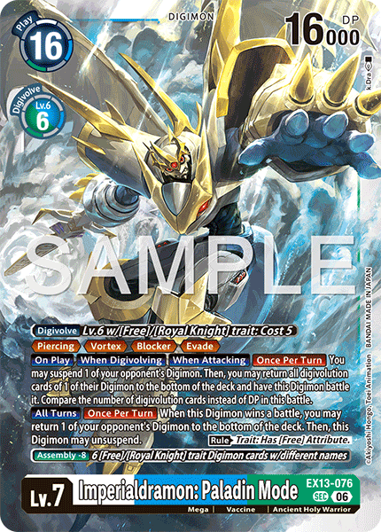 Imperialdramon: Paladin Mode, Chivalrous XIII · EX13-076