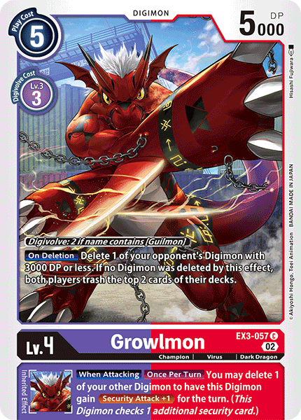 Growlmon, Revision Pack Cards · EX3-057