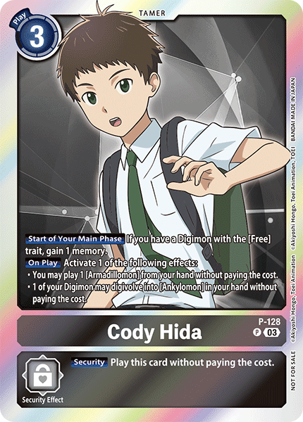 Cody Hida, Digimon Promotion Cards · P-128