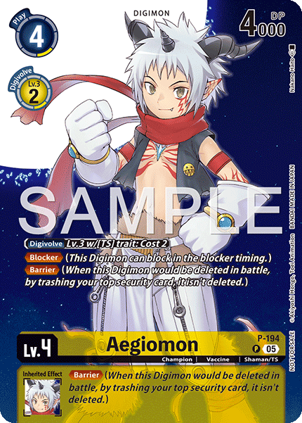 Aegiomon, Digimon Promotion Cards · P-194