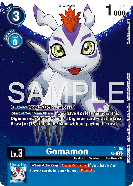 Gomamon, Digimon Promotion Cards · P-196
