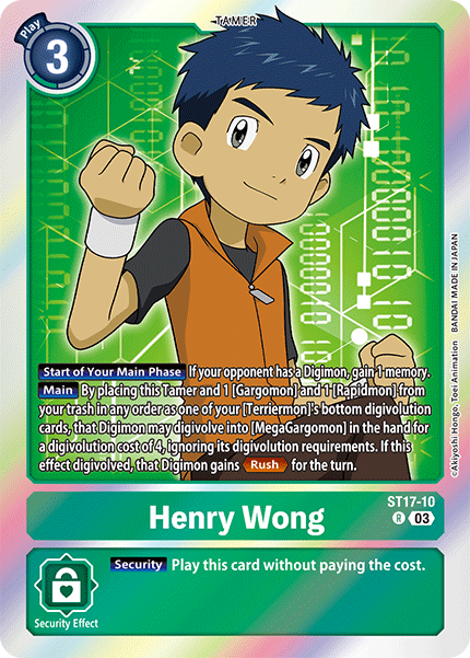Henry Wong, Starter Deck 17: Double Typhoon Advanced Deck Set · ST17-10