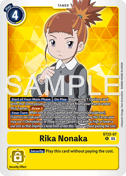 Rika Nonaka, Starter Deck 22: Amethyst Mandala Advanced Deck Set Release Event Cards · ST22-07