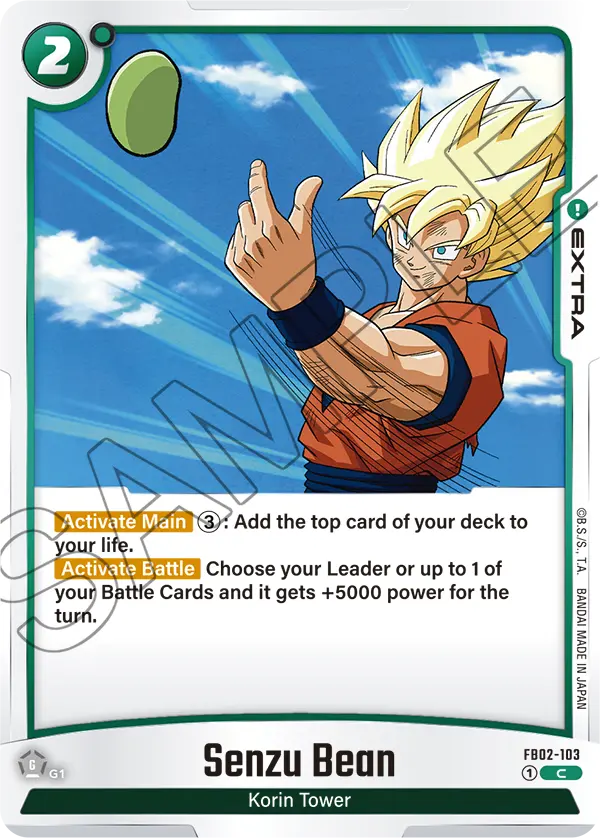 Senzu Bean, Blazing Aura Release Event Cards · FB02-103