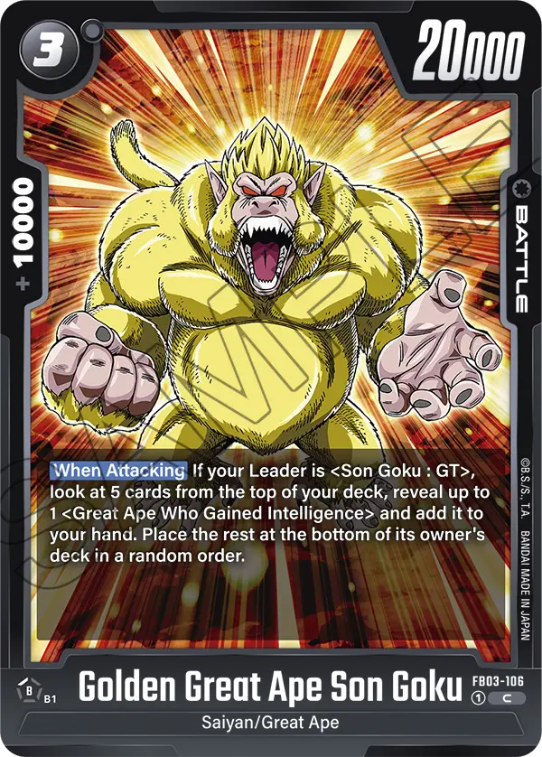 Golden Great Ape Son Goku, Raging Roar Release Event Cards · FB03-106