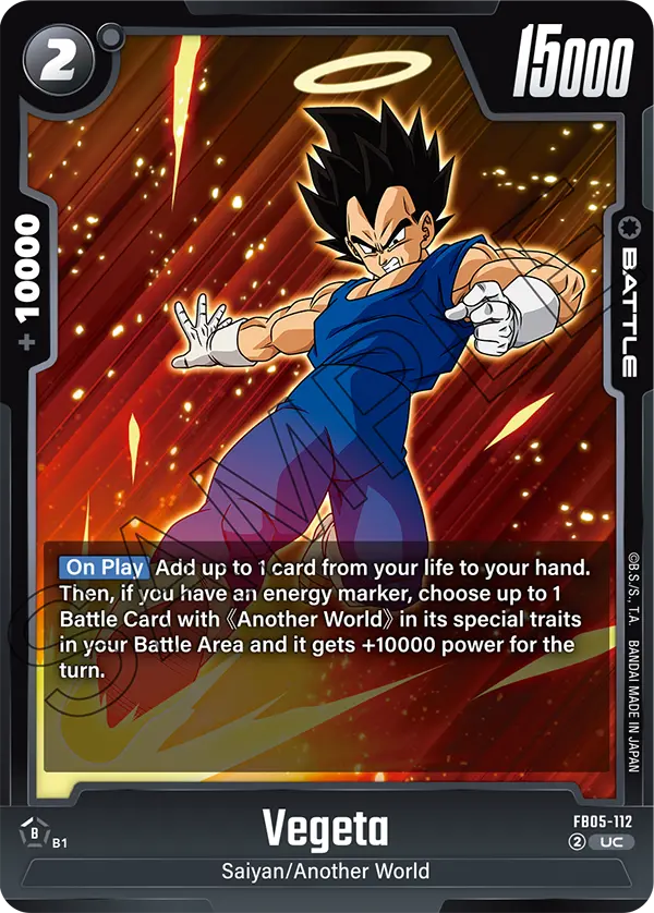 Vegeta, New Adventure Release Event Cards · FB05-112
