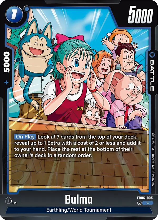 Bulma, Rivals Clash Release Event Cards · FB06-035