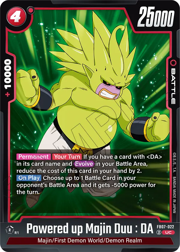 Powered up Majin Duu : DA, Wish For Shenron Release Event Cards · FB07-022