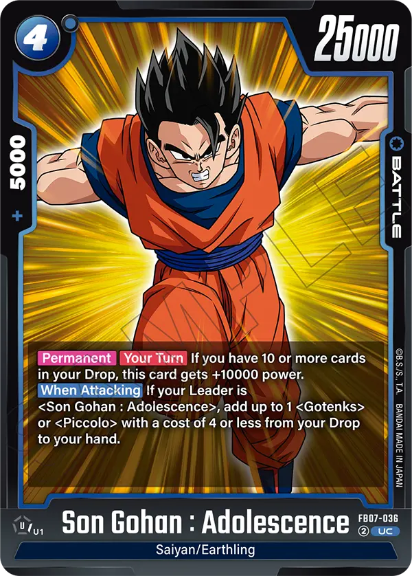 Son Gohan : Adolescence, Wish For Shenron Release Event Cards · FB07-036