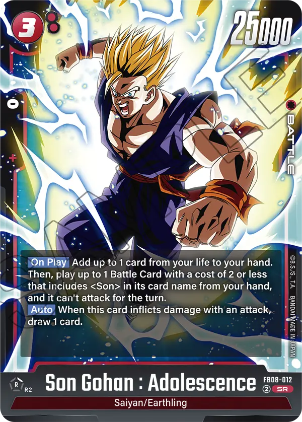 Son Gohan : Adolescence, Saiyan's Pride · FB08-012