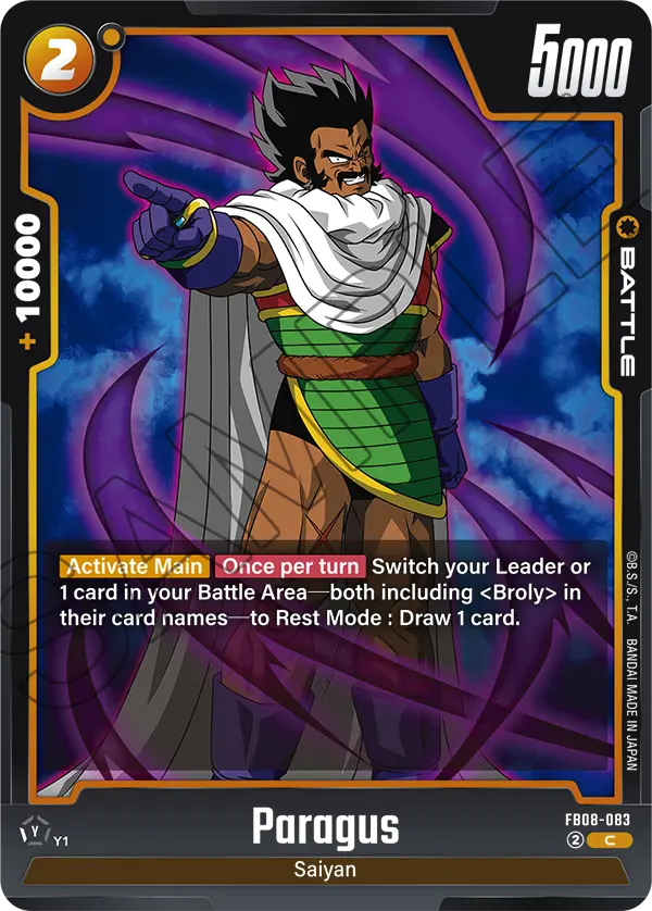 Paragus, Saiyan's Pride Release Event Cards · FB08-083