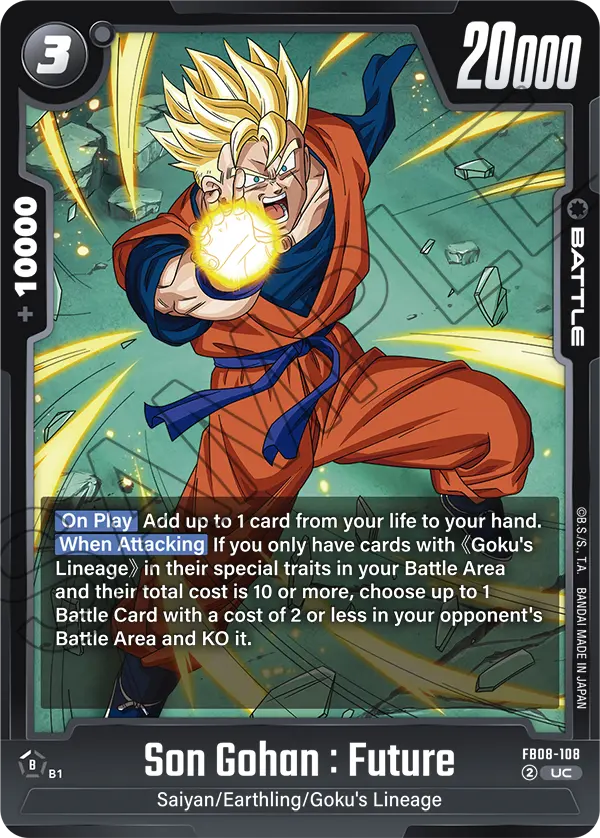 Son Gohan : Future, Saiyan's Pride Release Event Cards · FB08-108
