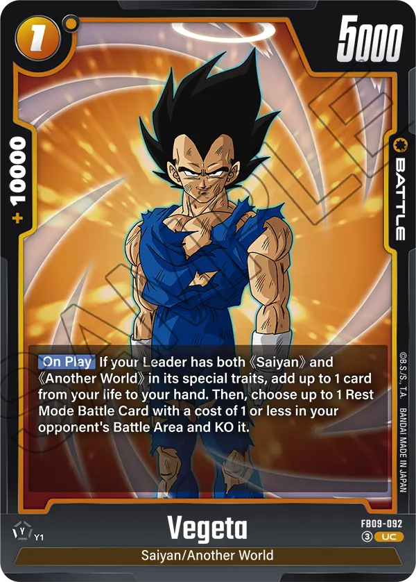 Vegeta, Dual Evolution Release Event Cards · FB09-092